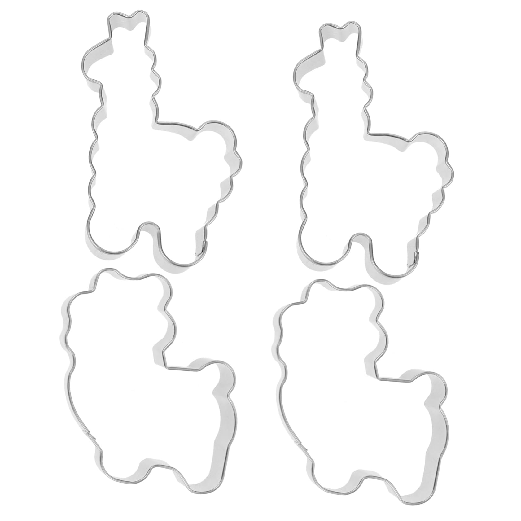 TOPBATHY Ausstechförmchen zum Schneiden von Teig und Fondant mit Alpaka Motiv aus Edelstahl 4 Stück für Backen und Verzieren von Kuchen