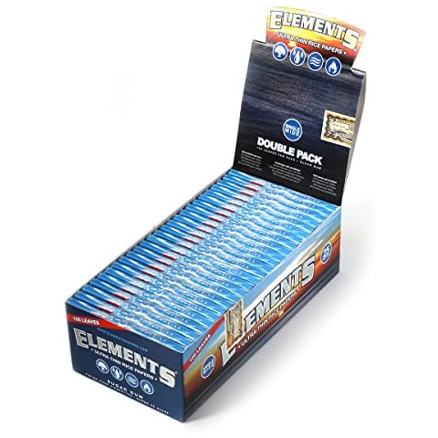 Elements Single Wide Rice Thin Cigarette Rolling Papers, Sugar Gum, 100 Count (Pack of 25) Cover