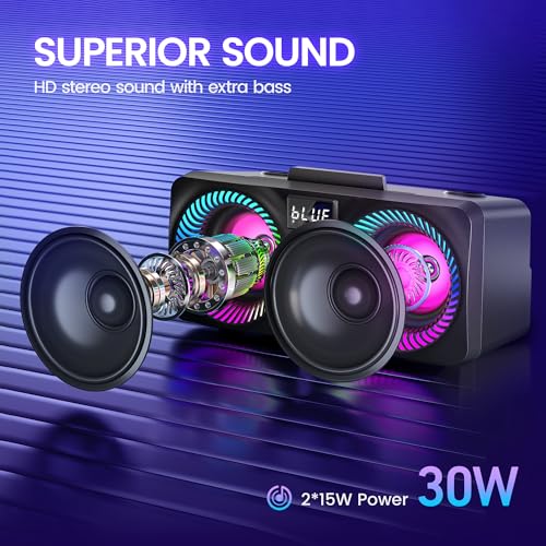 MusyVocay Système de Karaoké Portable, Enceinte Sono 30W avec 2 Microphones sans Fil UHF et Emplacement Rechargeables, Karaoké Complet pour Les Amis à la Maison – Image 5