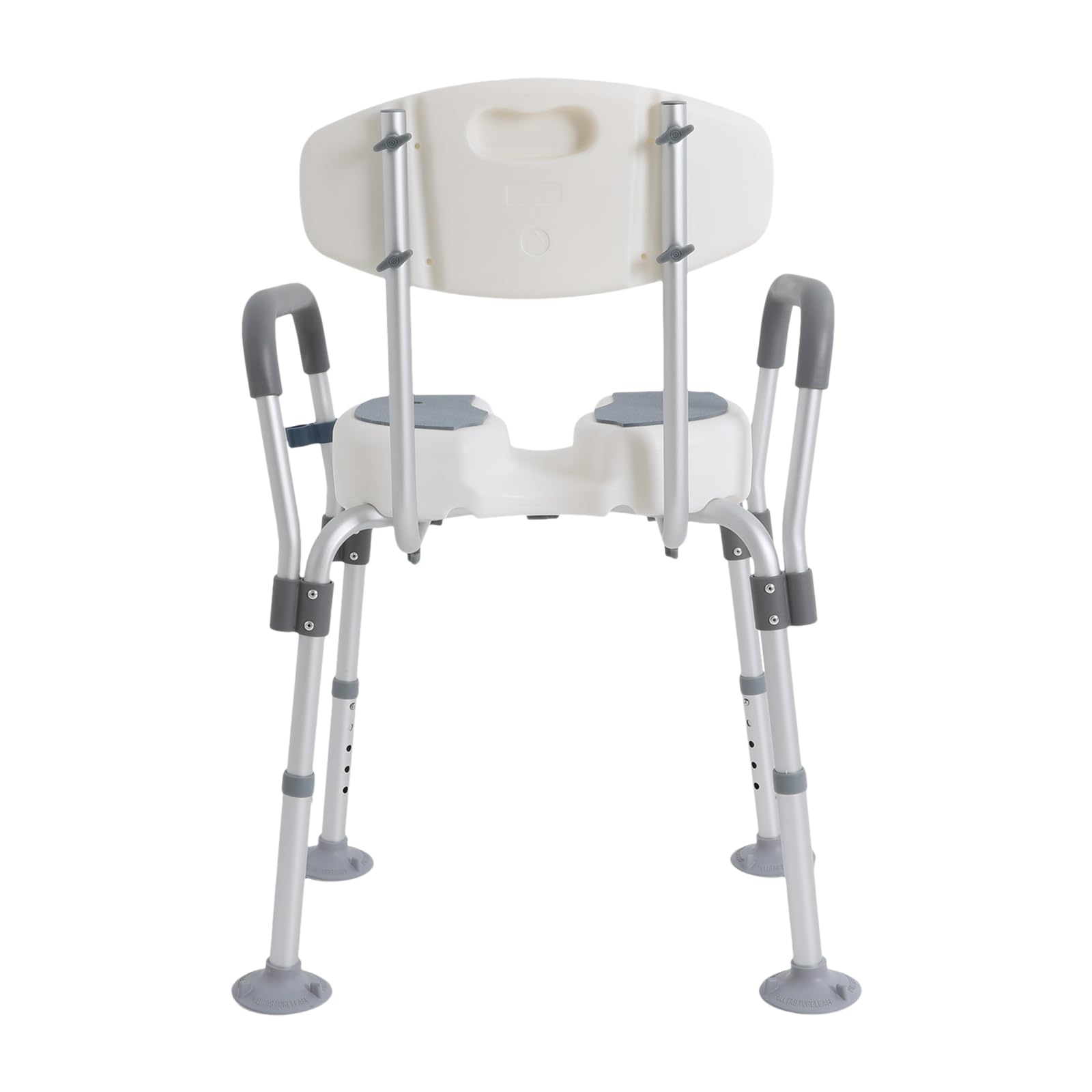 Silla de ducha para personas mayores y embarazadas, taburete de ducha con reposabrazos y respaldo, altura regulable, ayuda de ducha de aluminio, taburete de baño con ranuras y pies antideslizantes