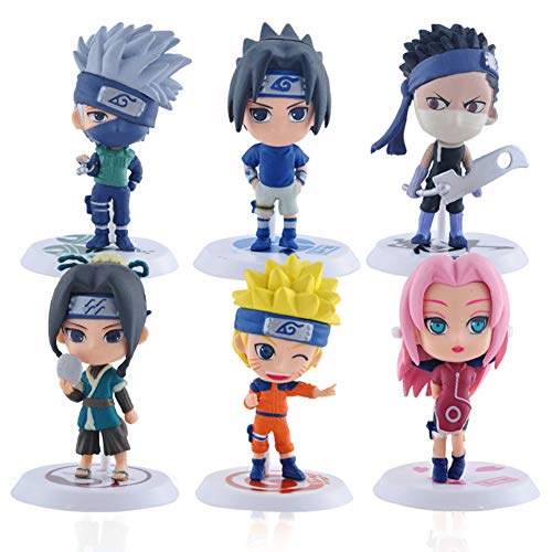 Naruto Cupcake Toppers, BKJJ 6PCS Decoración De Pastel De Naruto Cake Topper Naruto Figuras Set...