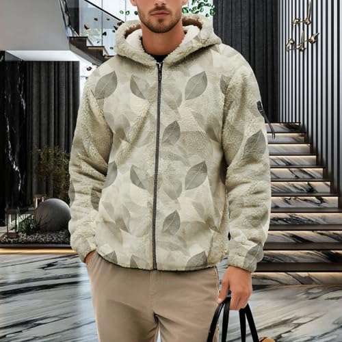 Mens Floral Print Hoodie Nature Leaf Graphic Sweatshirt Fall Long Sleeve Hooded Top Fashion Full Zip Flannel Jacket4
