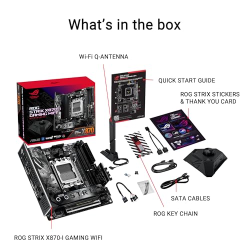 ROG Strix X870-I Gaming WiFi AMD AM5 X870 Mini ITX mITX Scheda madre 10+2+1 Power Stages, Dynamic OC Switcher, Core Flex, DDR5 AEMP, WiFi 7, 2X M.2, PCIe® 5.0, Q-Release Slim, USB4®, AI OCing - Scheda madre - Immagine 5