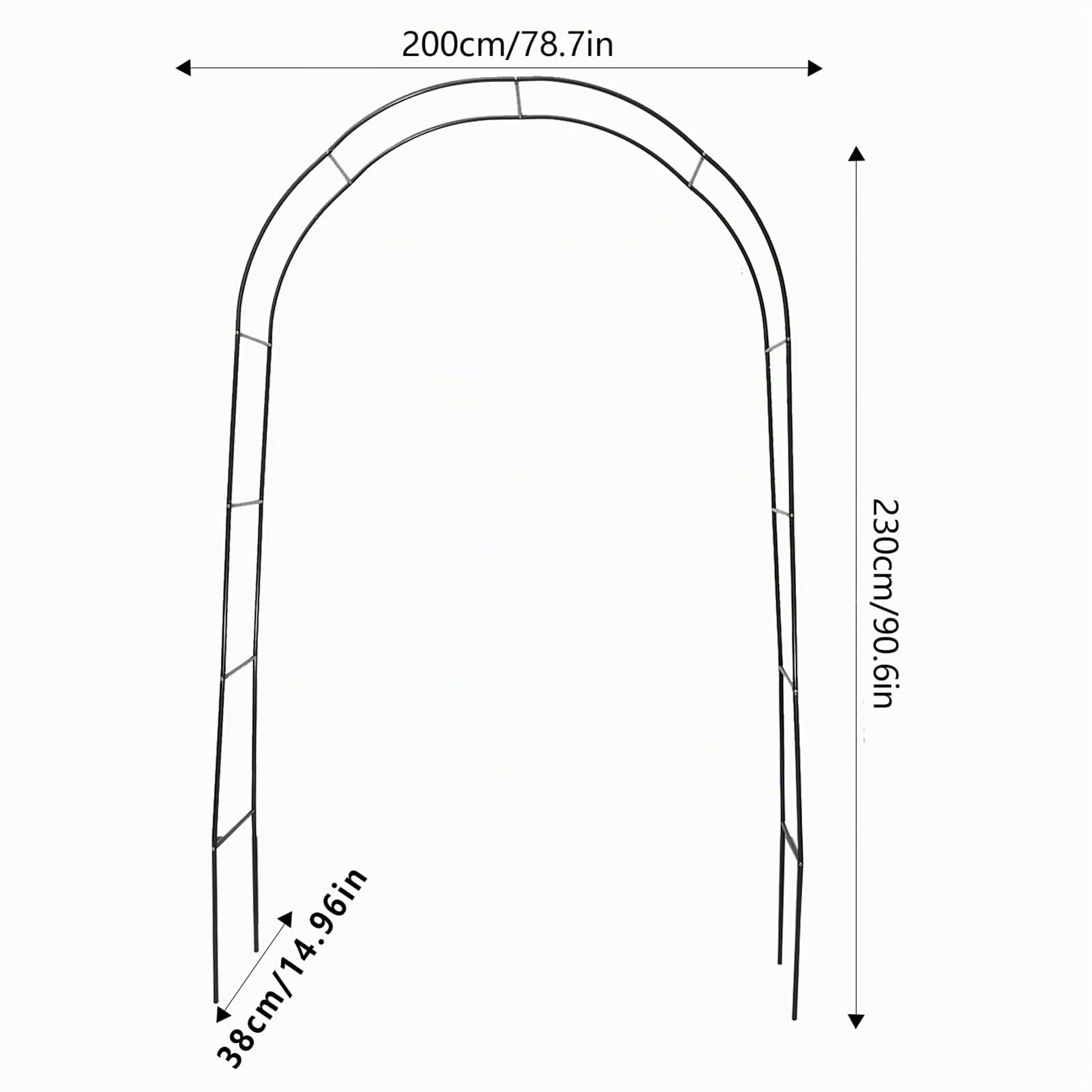 Arco da giardino, grande pergolato in metallo pergolato per matrimonio arco da giardino per varie piante rampicanti o cortile, prato, decorazione per feste di nozze