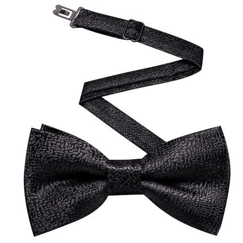 Image of Hi-Tie Bow Ties for Men Pre-Tied Pocket Square with Cufflinks Mens Bowtie Sets for Wedding Formal Party