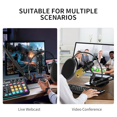 Image of MT-VIKI Gaming Audio Mixer, Audio Interface Sound Board w /RGB Effect, XLR /TRS Microphone, 48V Phantom Power, Support Bluetooth, Voice Changer, Live Streaming, Podcasting