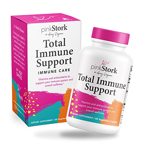 Pink Stork Immune Support: Immunity Supplements + Vitamin C, Zinc Vitamins for Adults + Magnesium, Immunity Vitamins + Antioxidants, Cough + Cold Relief, Womens Multivitamin, Women-Owned, 60 Capsules