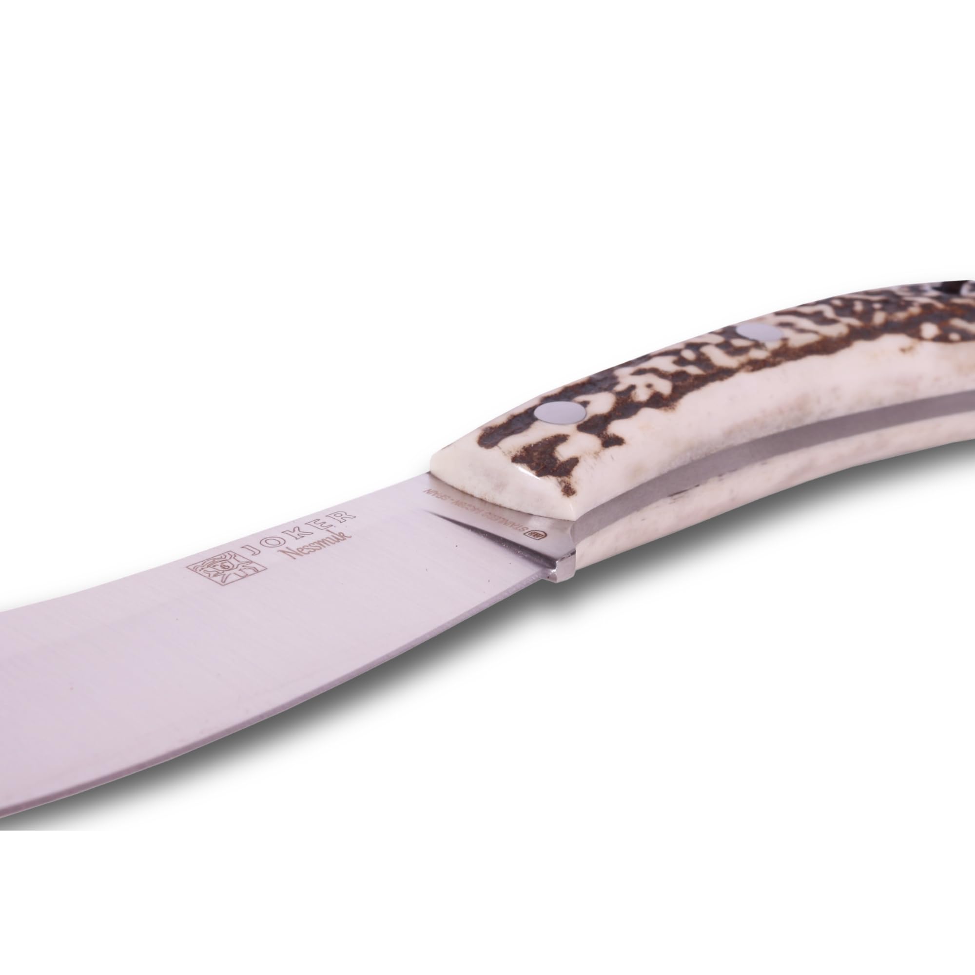 joker Coltello da caccia CC136, con manico in staghorn da 11,5 cm, lama da 10,5 cm, include un fodero. Coltello di J.Sabater. per attività di Pesca, l'Escursionismo, Il Campeggio