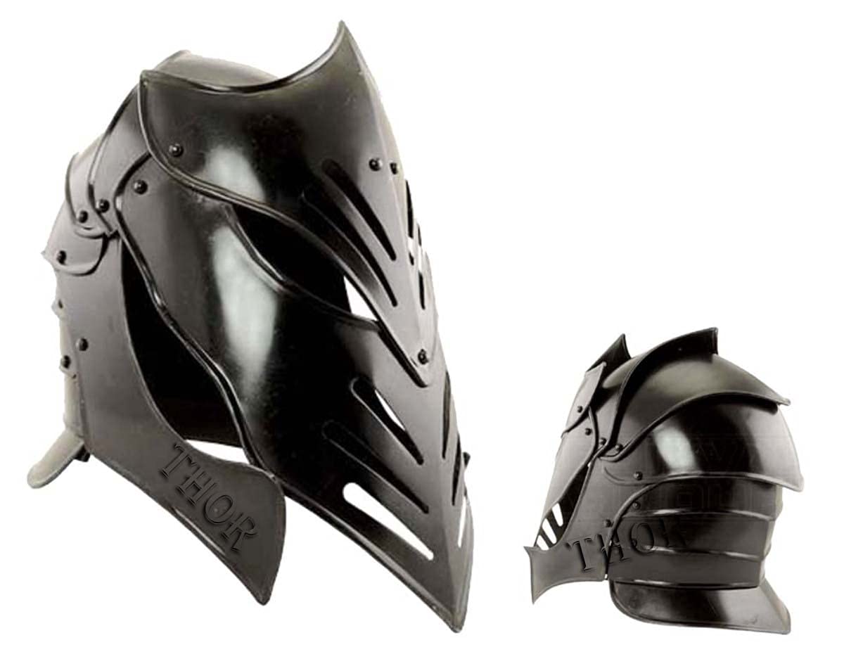 Medieval Armor Darkness Fantasy Armageddon Knight Close Helmet Rustic Vintage Home Decor Gifts : Clothing, Shoes & Jewelry