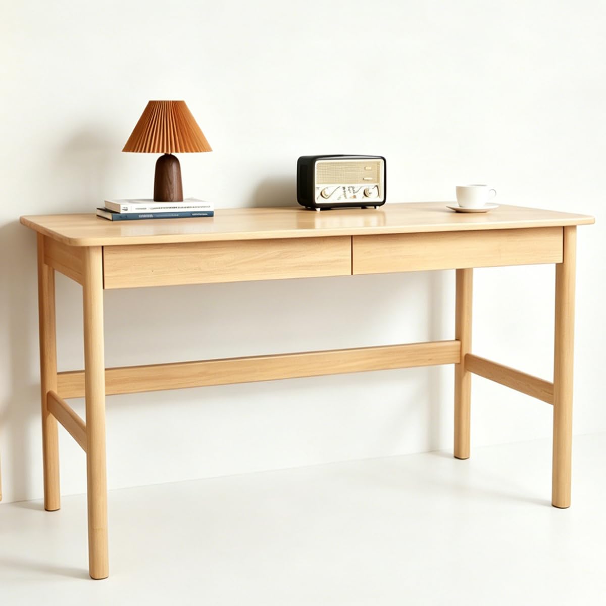 Scrivania per computer in legno massello con cassetti, tavolo da studio per casa e ufficio, per studenti e lavoro, piccola scrivania per camera da letto, postazione di lavoro per PC per piccoli spazi