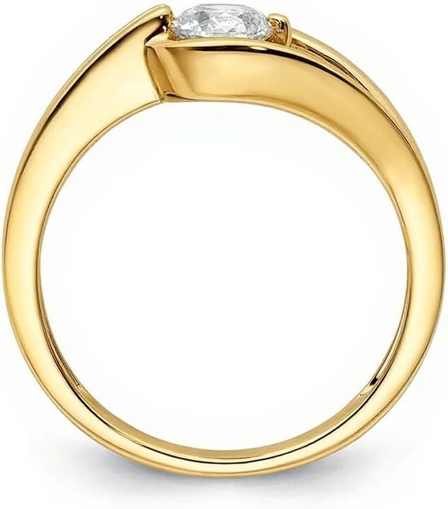 925 Sterling Silver/10K/14K/18K Gold 0.5 Carat Solitaire Round Cut Moissanite Wedding Engagement Ring,Custom Engagement Ring,Wedding Bands Promise Anniversary Ring for Women,Size 4-12