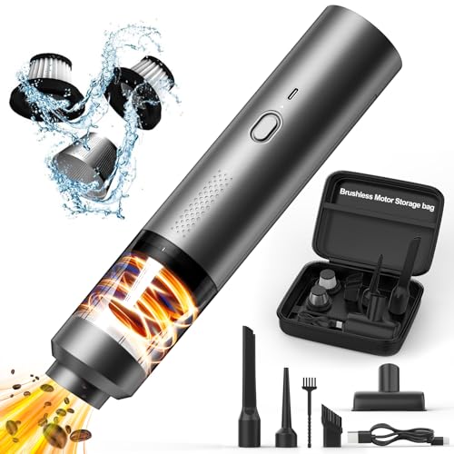 NOLSTEL Mini Car Vacuum, Cordless Car Vacuum Cleaner 18000PA Powerful Suction, Rechargeable Hand Held Vacuum for Dust, Sand, Crumbs, Ultra-Light Portable Vacuum for Home, Car, Small Dust Buster