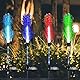 VGE Solar Gartenleuchten, 4 Pack Fiber Optic Reed Lights, 7 Farbe wechselnde Landschaftsbeleuchtung für Patio Auffahrt Weg Rasen Boden