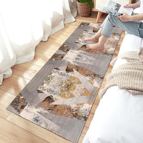 Tapis de couloir antidérapant marron clair 40x60 cm pour entrée et cuisine