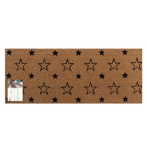 LP Doormats - NonSlip Coir Patio Door Mat 125 x 55cm - Double Indoor/Outdoor Star Welcome Mat