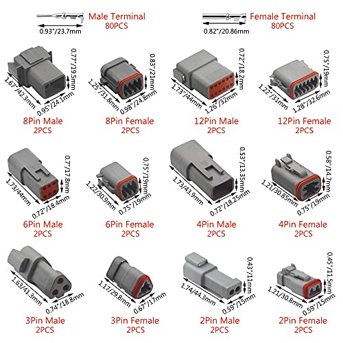 WMYCONGCONG 12 Sets Auto Electric Wire Connector Plug 2 3 4 6 8 12 Pin Waterproof Sealed Male Female Terminal Connector for Motorcycle Scooter Car Truck Boats - Image 2