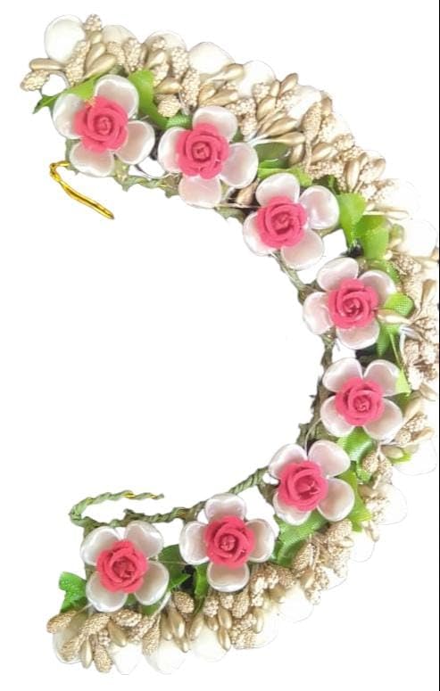 SSG | SS Group Mart Artificial Flowers bridal wedding butterfly vani (White, green and red with golden)