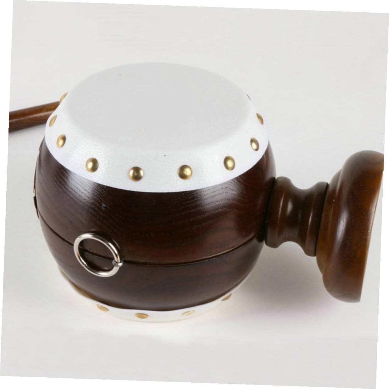 Wooden Piggy Bank for Adults Unique Korean Drum Shape Money Saving Jar Decorative Cash Storage Box Creative Solid Wood Money Bank for Home Office