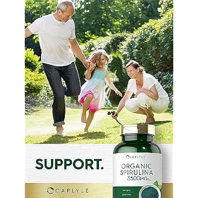 Carlyle Organic Spirulina Tablets 3500mg | 500 Count | Non-GMO & Gluten Free Supplement