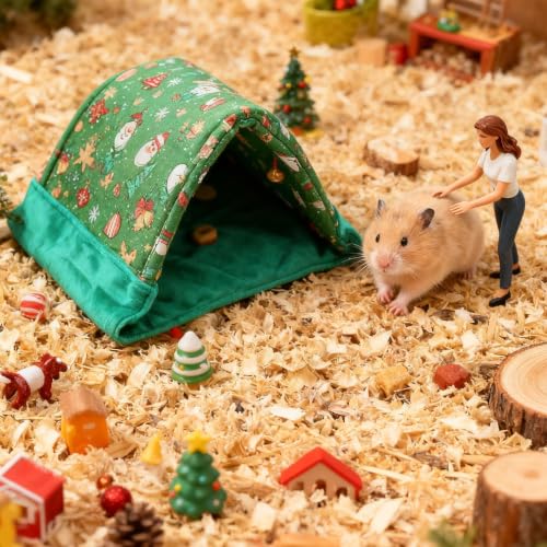 Casa de dormir triangular 2 en 1 con interior cálido para mascotas pequeñas 5
