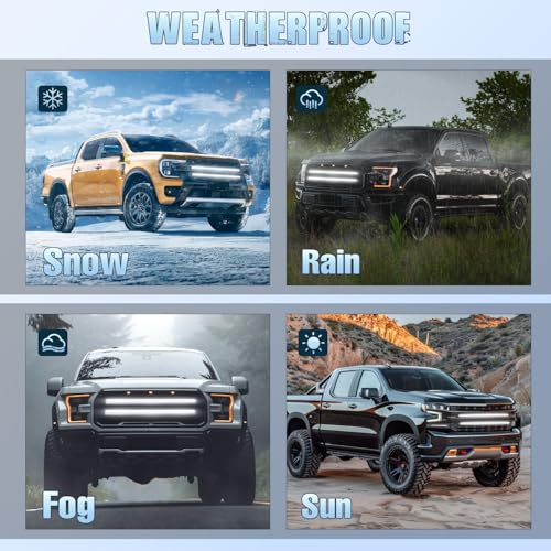 Image of Nilight 2PCS 24 inch Truck Grille Strobe Lights Strip 384 LED Emergency Light White Flexible Side Flashing Warning Caution Safety Waterproof Lighting Kit for Trucks Tow Plow Construction Vehicles