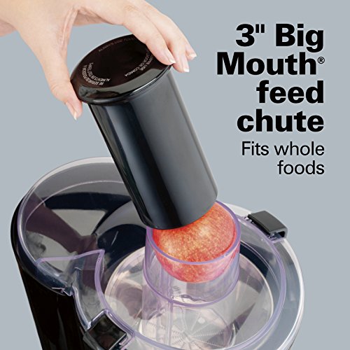 Hamilton Beach Juicer Machine, Centrifugal Extractor Big Mouth 3” Feed Chute For Whole Fruits & Vegetables, Easy To Clean, 2 Speeds, 800 Watts, Bpa Free, Black And Silver (67750) #TOP3