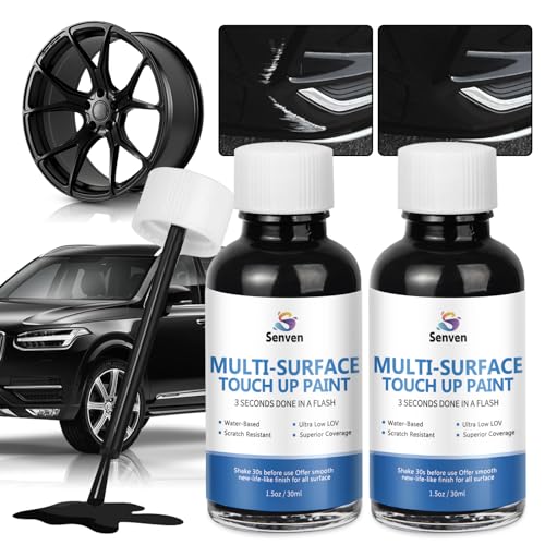 2Pack Car Black Paint Touch Up Cars Scratch Repair for Vehicles, Wheel, Rim High Gloss Black Paint Pen Quick Drying Automotive Scratch Repair, Auto Scratch Resistant Easy to Use
