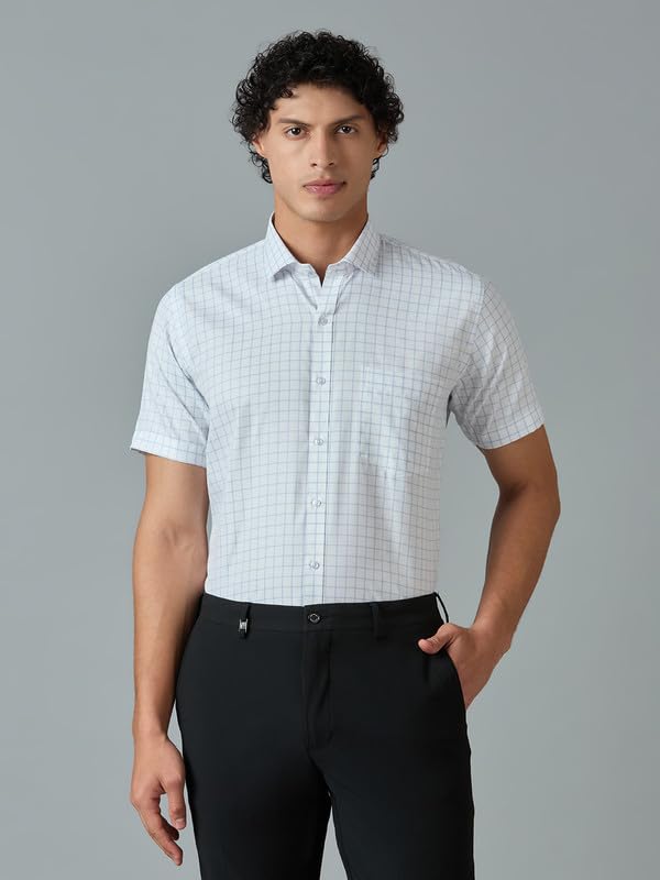 Image of Mark & Albert Men's Half Sleeves Cotton Formal Shirt