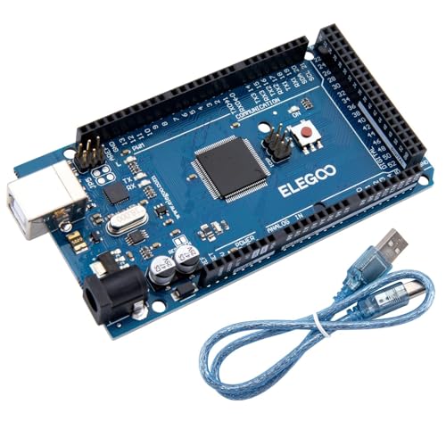 ELEGOO Mega-R3 Mikrocontroller Board mit USB Kabel in Blau Kompatibel mit Arduino IDE