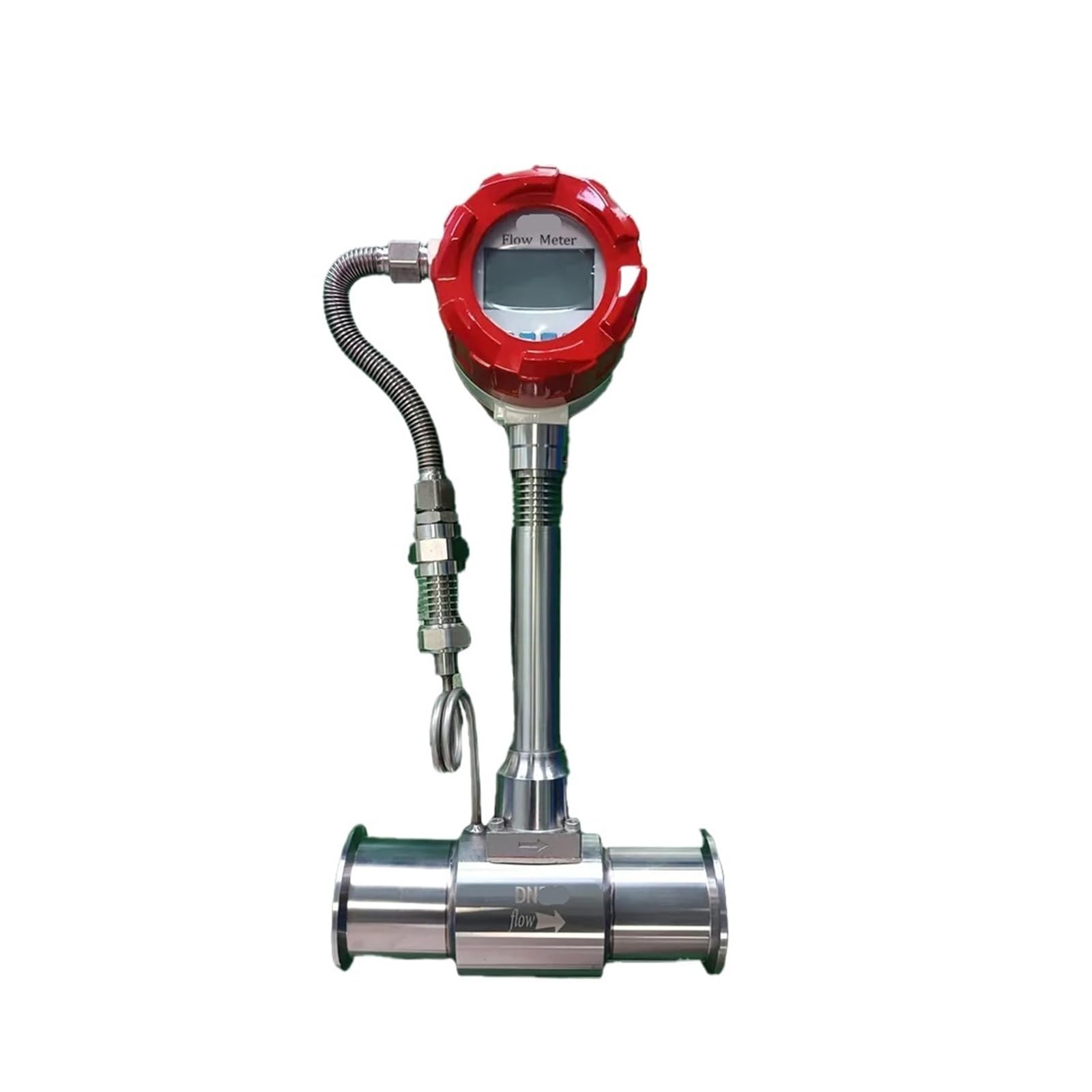 Caudalímetro Vortex con conexión de abrazadera y compensación de temperatura y presión for líquidos y gases(DN15)