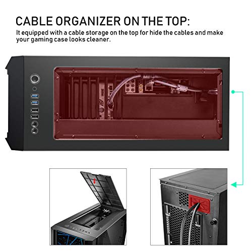 Segotep Phoenix ATX Black Mid Tower PC Gaming Computer Case USB 3.0 Type-C Ports/Graphics Card Vertical Mounting with Tempered Glass