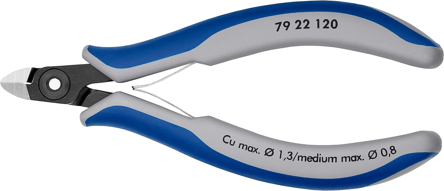 KNIPEX Alicates de precisión de corte diagonal para electrónica con mangos multicomponente 120 mm, 79 22 120