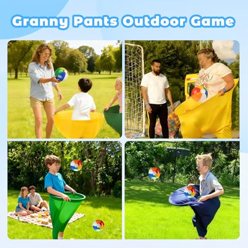Image of Granny Pants Yard Game Set for Kids & Adults, Funny Giant Outdoor Party Game with Oversized Pants & Balls, Backyard Lawn Family Game for Birthdays, Reunions & Team Activities