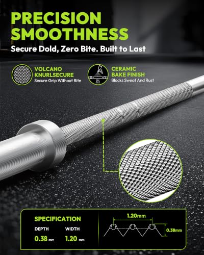 Image of HANDBODE Olympic Barbell, 7ft 45lb / 6.5ft 35lb, Weight Bar, 2-Inch Sleeves