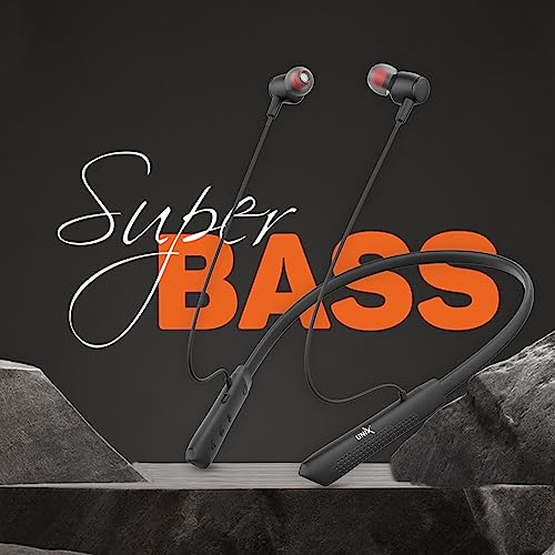 Image of Unix UX-700 Horizon Wireless Neckband | 34-Hour Playtime | Extra Bass | Magnetic Earbuds | Bluetooth Headset with Mic | Sweatproof | Ergonomic Fit | 200mAh Battery | Hands-Free Calling (Black)