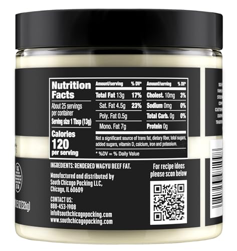 South Chicago Packing Wagyu Beef Tallow, 11.5 Oz Glass Jar, Perfect for Searing, Sauteing, Cooking, Pan Frying, Keto Friendly, Paleo Friendly, Pantry Staple - Image 2
