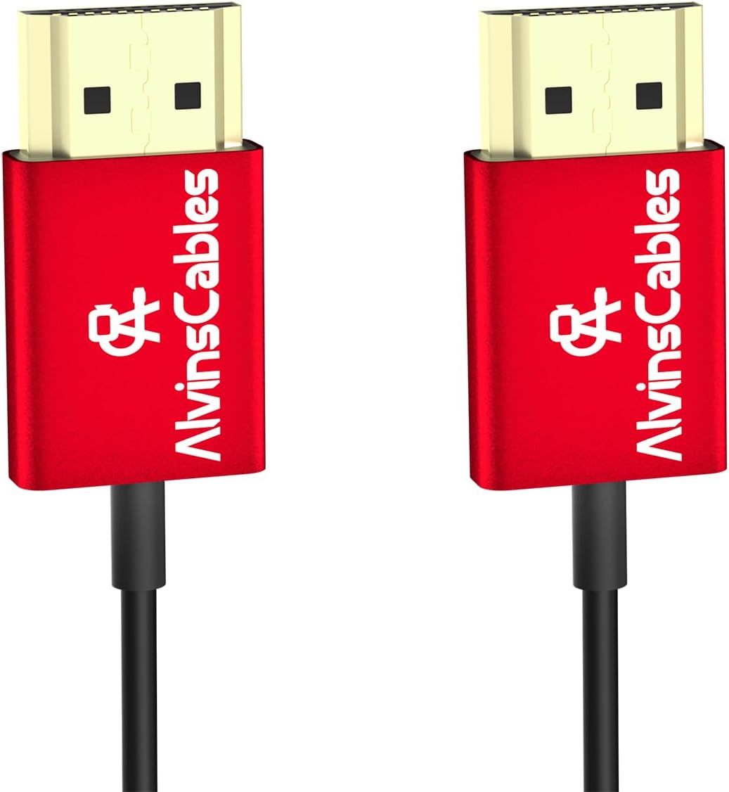 Alvin's Cables 8K Ultra-Thin HDMI Cable 48Gbps High-Speed HDMI-2.1 Cable for Atomos Ninja-V 4K-60P 6K-Record, Z-CAM, for Canon-C70, for Sony A7S3|A9|A74 30cm|12inches