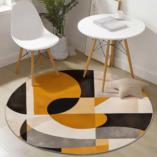 Tapis antidérapant pour chaise d'ordinateur grand tapis géométrie rétro - 2