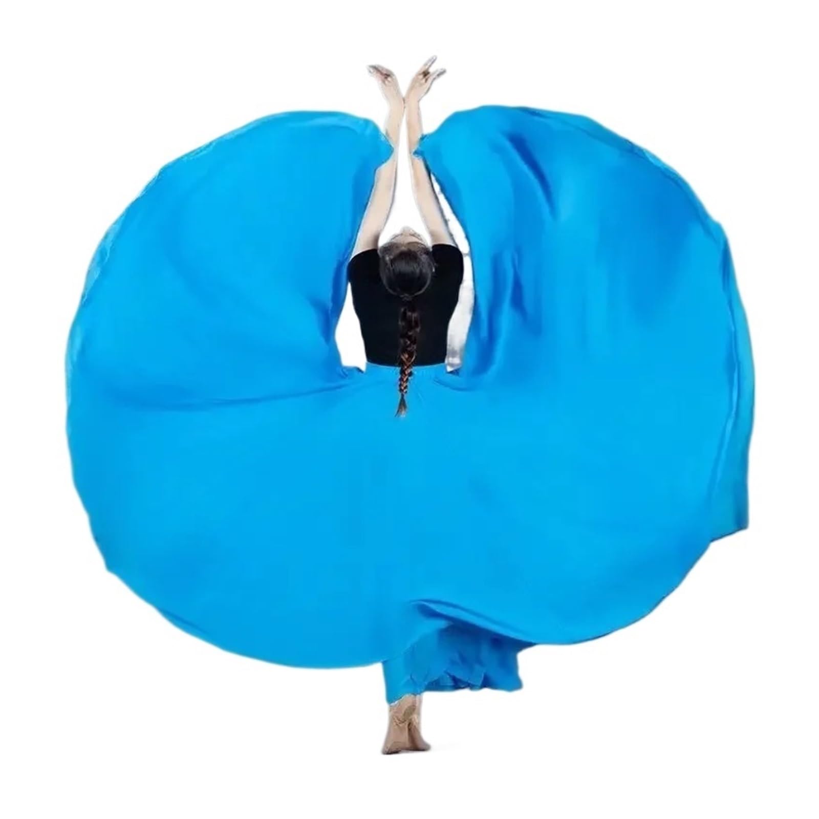 Gonna da Ballo a 720 Gradi a Pieghe a Vita Alta in Chiffon Tinta Unita Donna a svolazzo Grande for spettacoli teatrali