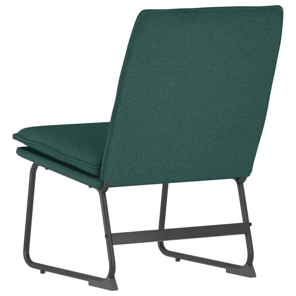 Fotel wypoczynkowy ciemnozielony 52 x 75 x 76 cm, pokrowiec z tkaniny, metalowa rama, wygodny fotel relaksacyjny do salonu, sypialni, biura