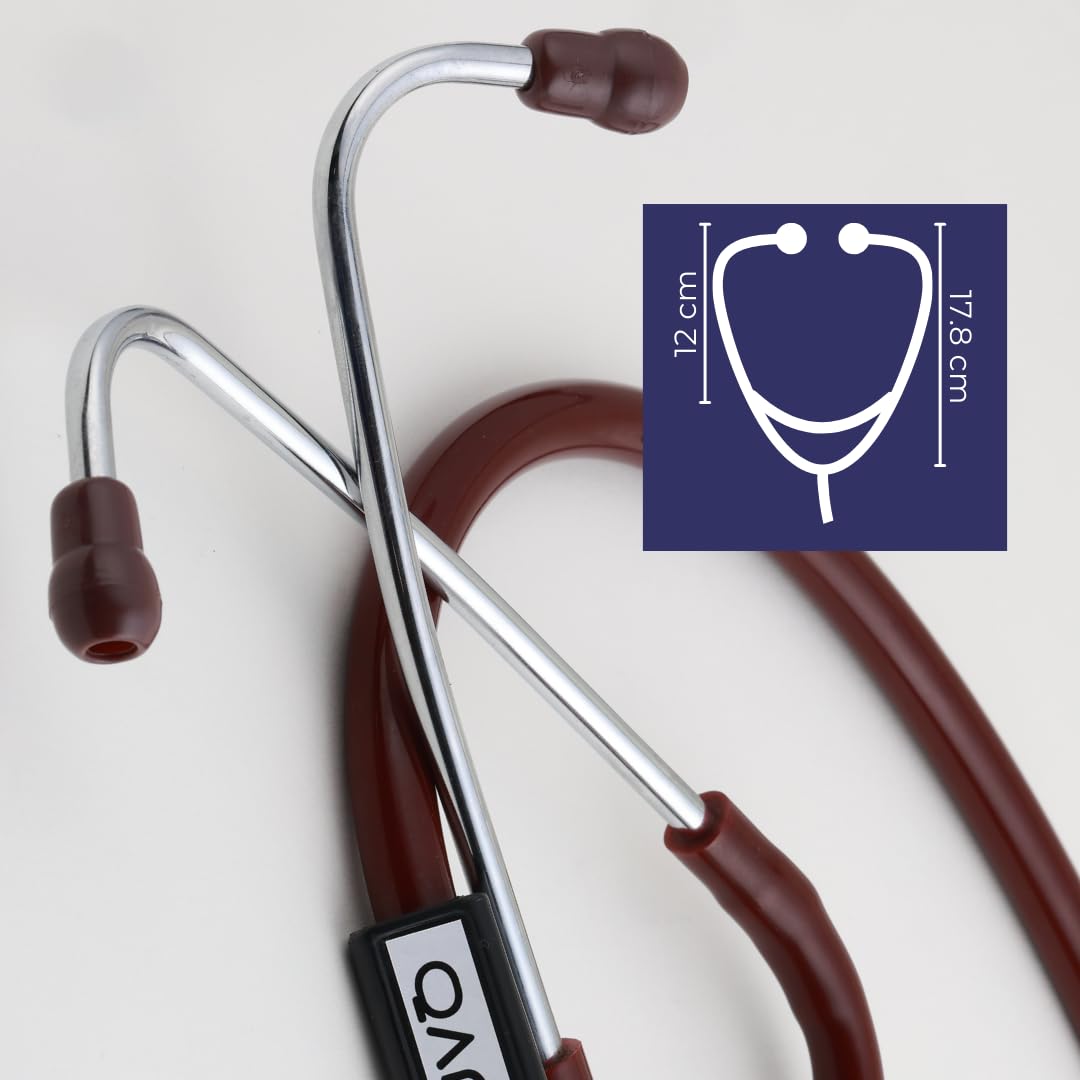 QANTA® Stethoscope Zen Cardio III SS | Dual Diaphragm for Pulmonary and Cardiac Examination | Stainless Steel Chest Piece | Dual Head | For Doctors and Medical Professionals | For Adult and Pediatric Use (Brown) 3