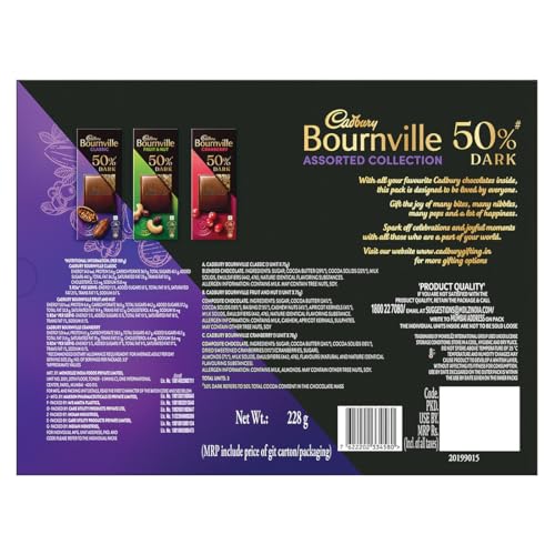 Image of Cadbury Bournville 50% Dark Chocolate Assorted Collection Gift Pack, 228 g