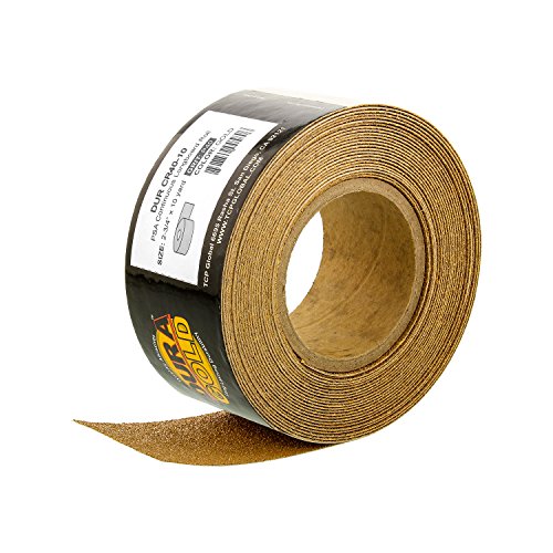 Dura-Gold Premium - 40 Grit Gold - Longboard Continuous Roll 10 Yards long by 2-3/4" wide PSA Self Adhesive Stickyback Longboard Sandpaper for Automotive and Woodworking