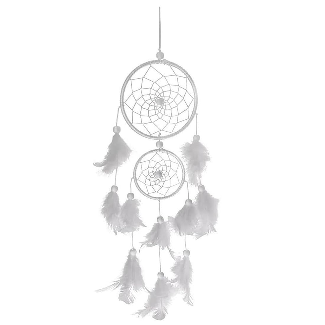 Atrapasueños Blanco Hecho a Mano con Plumas para Decoración Infantil