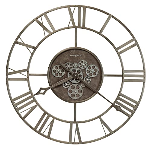Howard Miller Laken Metal Wall Clock, Steel Moving Gears &