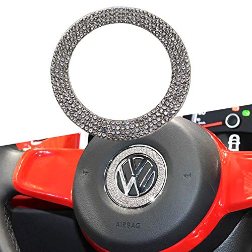 YaaGoo Steering Wheel Emblem Bling Crystal Cycle Decoration for VW Beetle 2011-2019 Golf 2011-2019 CC 2011-2018 etc.