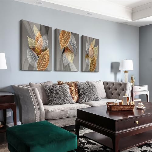 DZRWUBHS Wall Decor - Large Abstract Leaves Canvas Art for Living Room, Bedroom, Kitchen, Office Walls