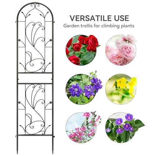 YITAHOME-2-Pack-87x20in-Trellises-for-Cllimbing-Plants-Roses-Vegetables-Vines-Flowers-Black-Metal-Coated-Rustproof-Garden-Trellis-for-Outdoor-Patio YITAHOME 2 Pack 87x20in Trellises for Cllimbing Plants Roses Vegetables Vines Flowers Black Metal Coated Rustproof Garden Trellis for Outdoor Patio