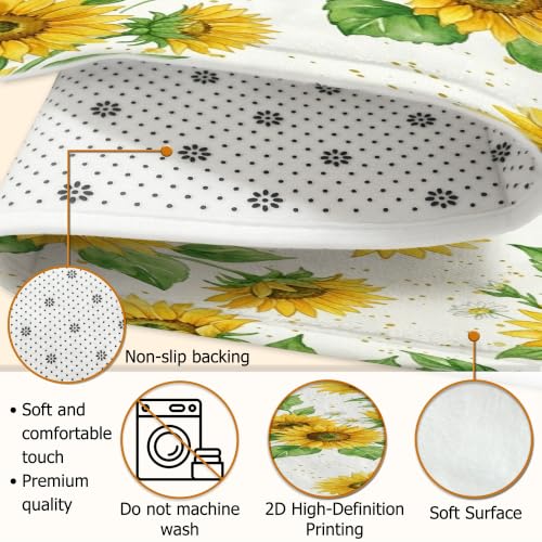 Alfombra de pasillo resistente a las manchas, alfombra de cocina rectangular amarilla 8