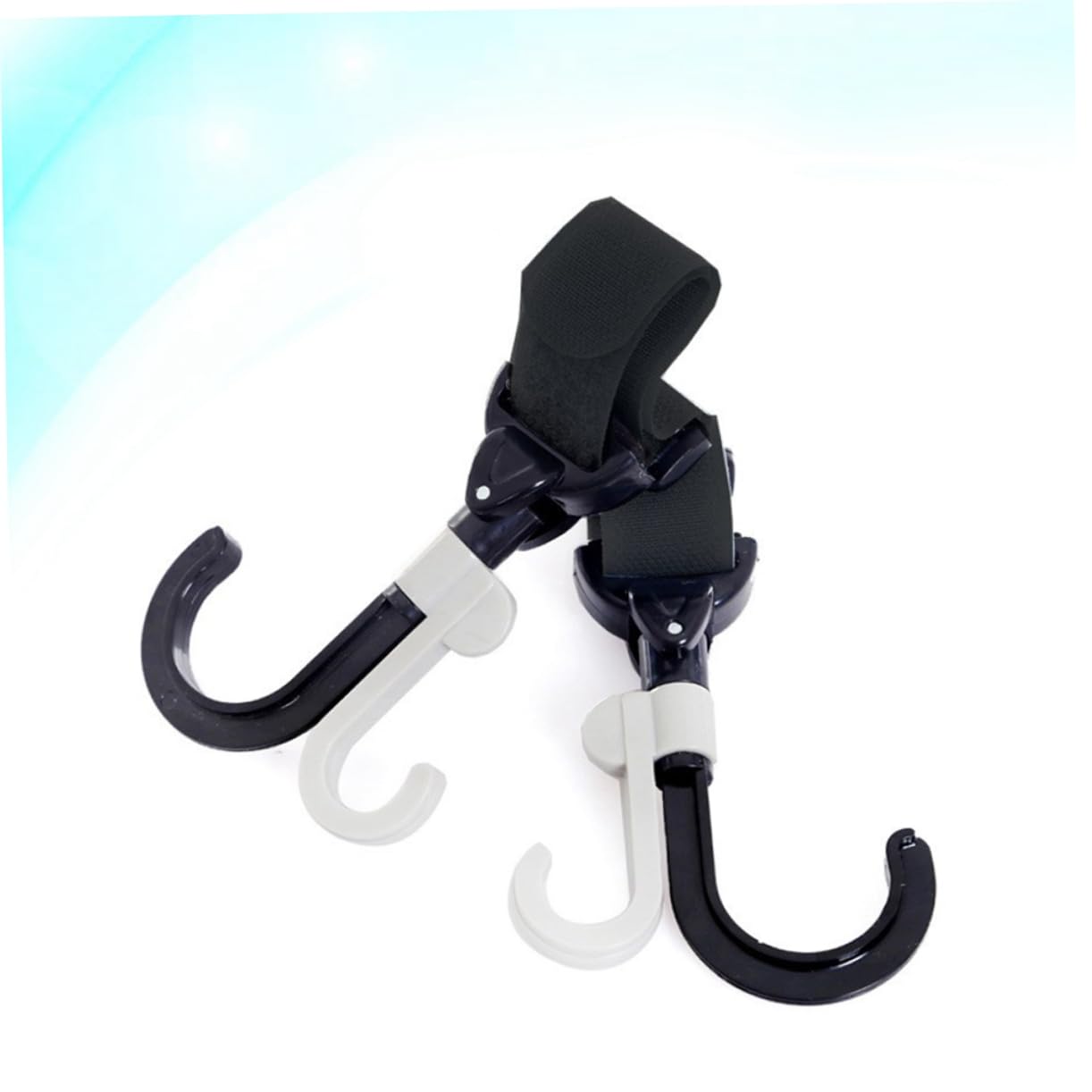 ULDIGI 2 Pack Stroller Hooks Hook and Loop Stroller Clips Diaper Grocery Hanger for Baby Stroller